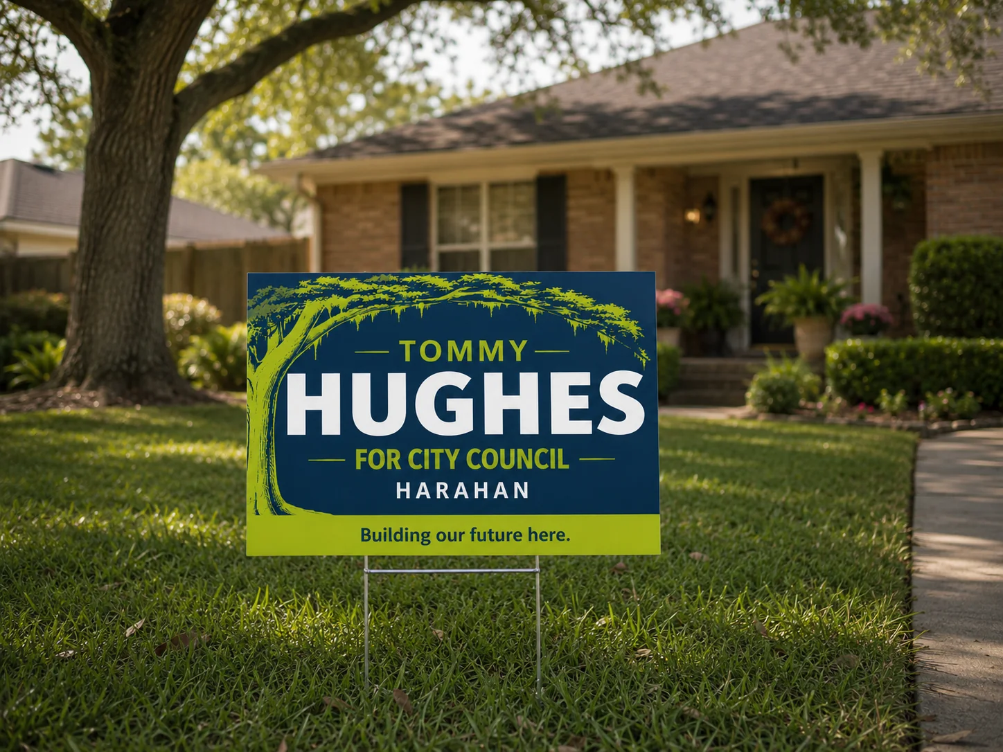 Tommy Hughes for Harahan City Council yard sign